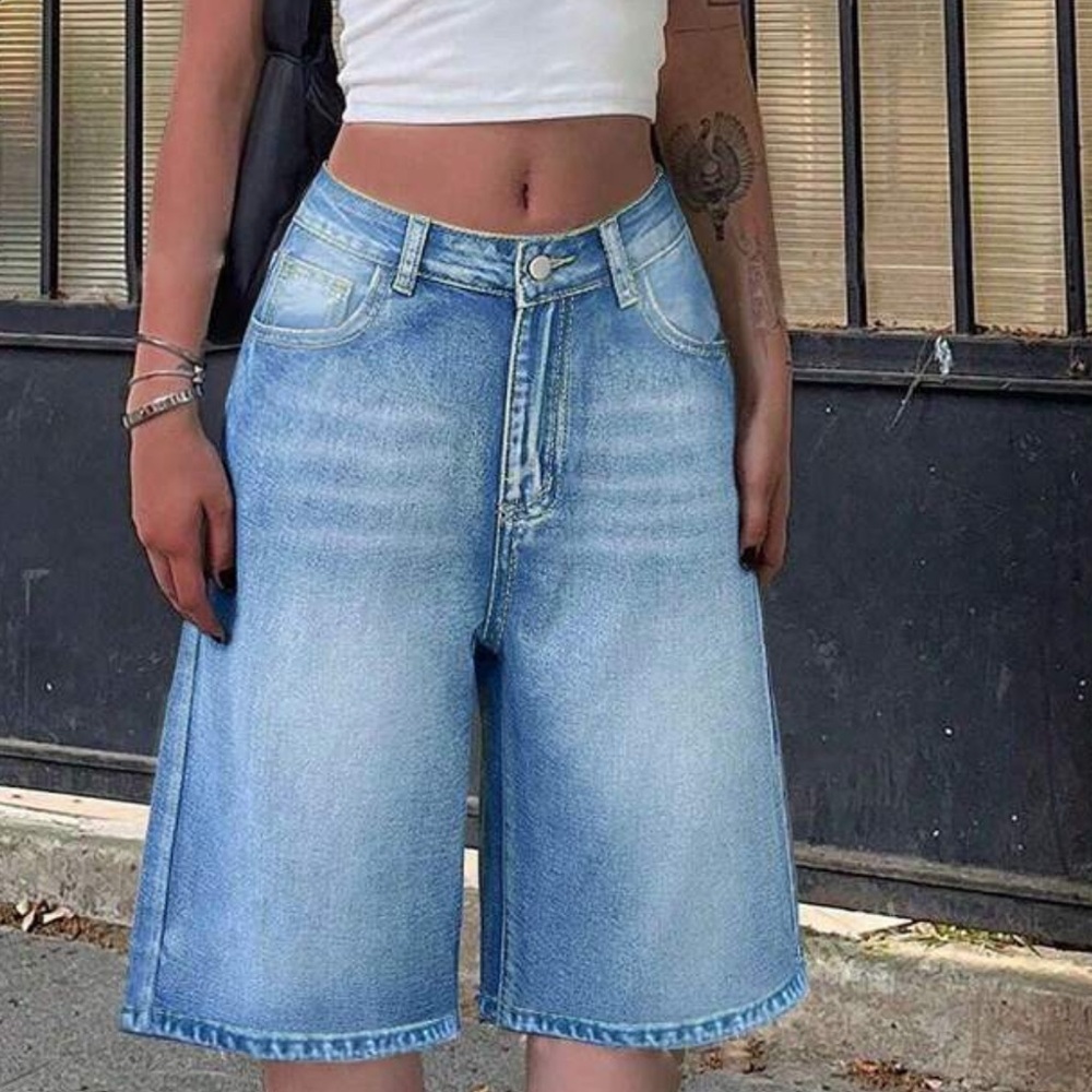 Light Wash Bermuda Denim Shorts